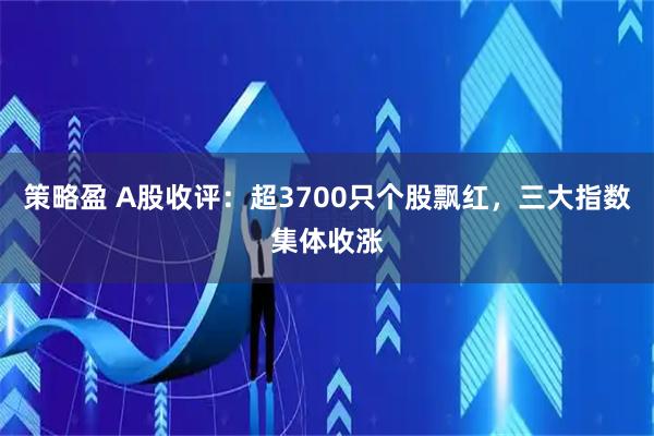 策略盈 A股收评：超3700只个股飘红，三大指数集体收涨